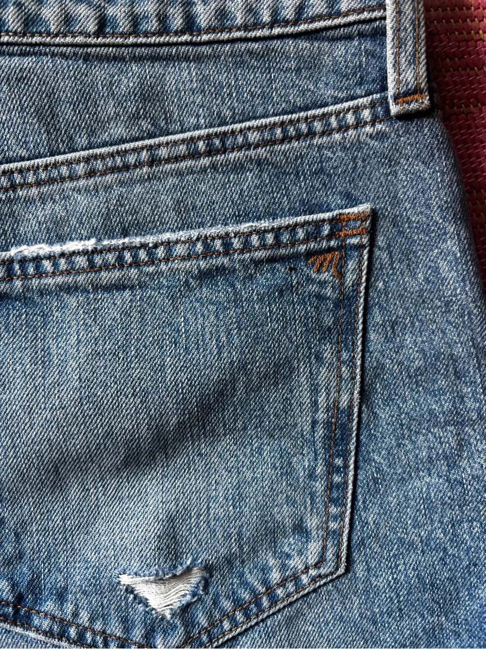 Madewell Distressed Slouch Denim Shorts - med Length size 27 baggy look slouch